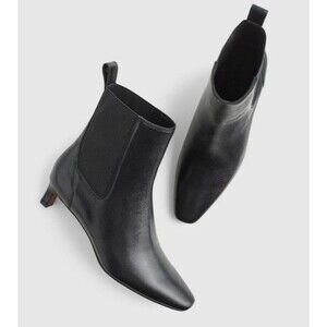 Madewell The Dimes Kitten Heel Boots Black 100% Leather Size 7 (Display)